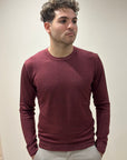 Girocollo in Lana Merino Tinta Acidata Bordeaux - Privati Firenze