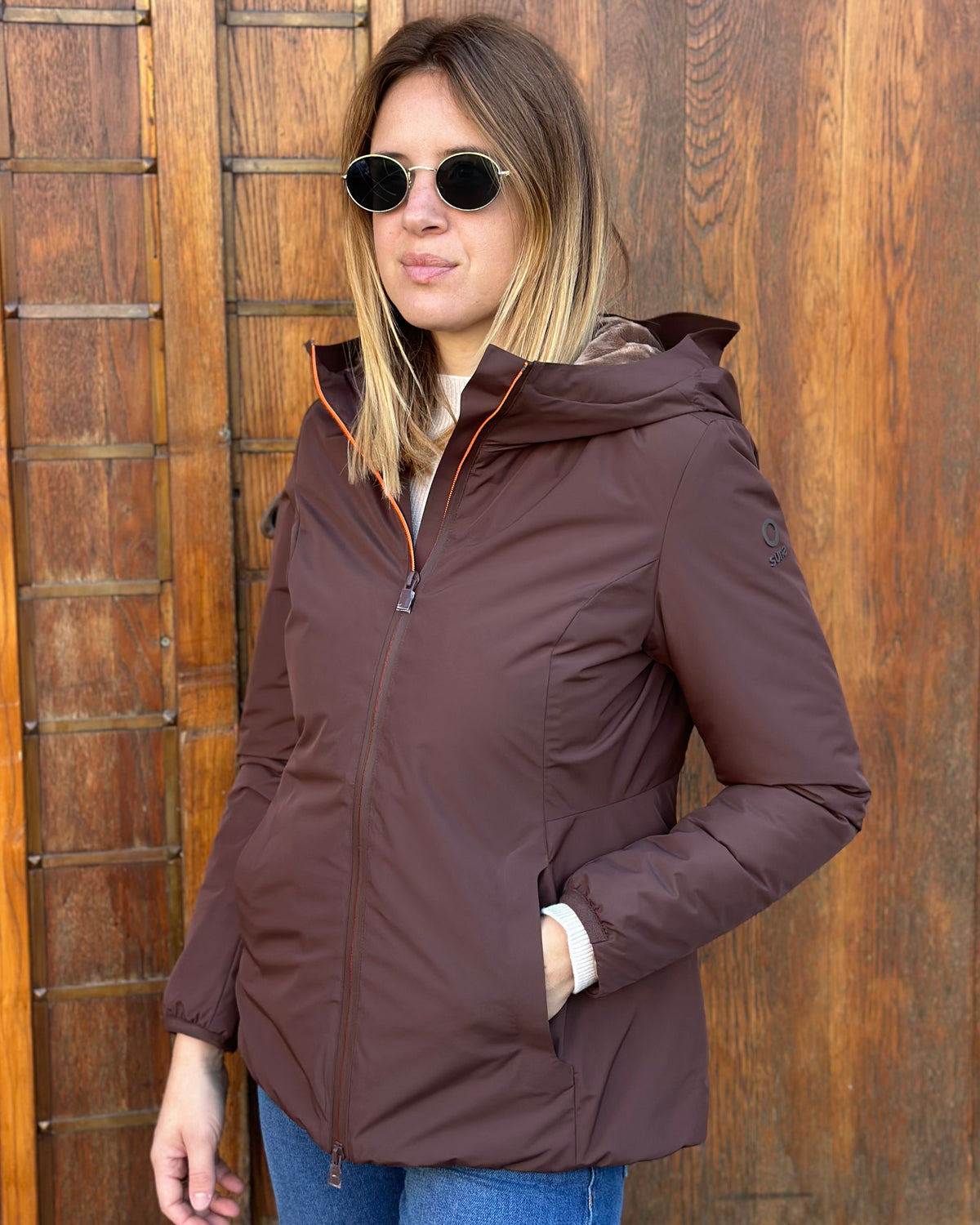 Giubbotto AURELIA Velour - Brown - SUNS