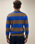 FW25 GALLIA POLO LAWSON CON BOTTONI - ROYAL / MARRONE CHIARO