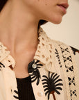 MEISIE CAMICIA CON STAMPA DI PALME - COD.M125B04BLK