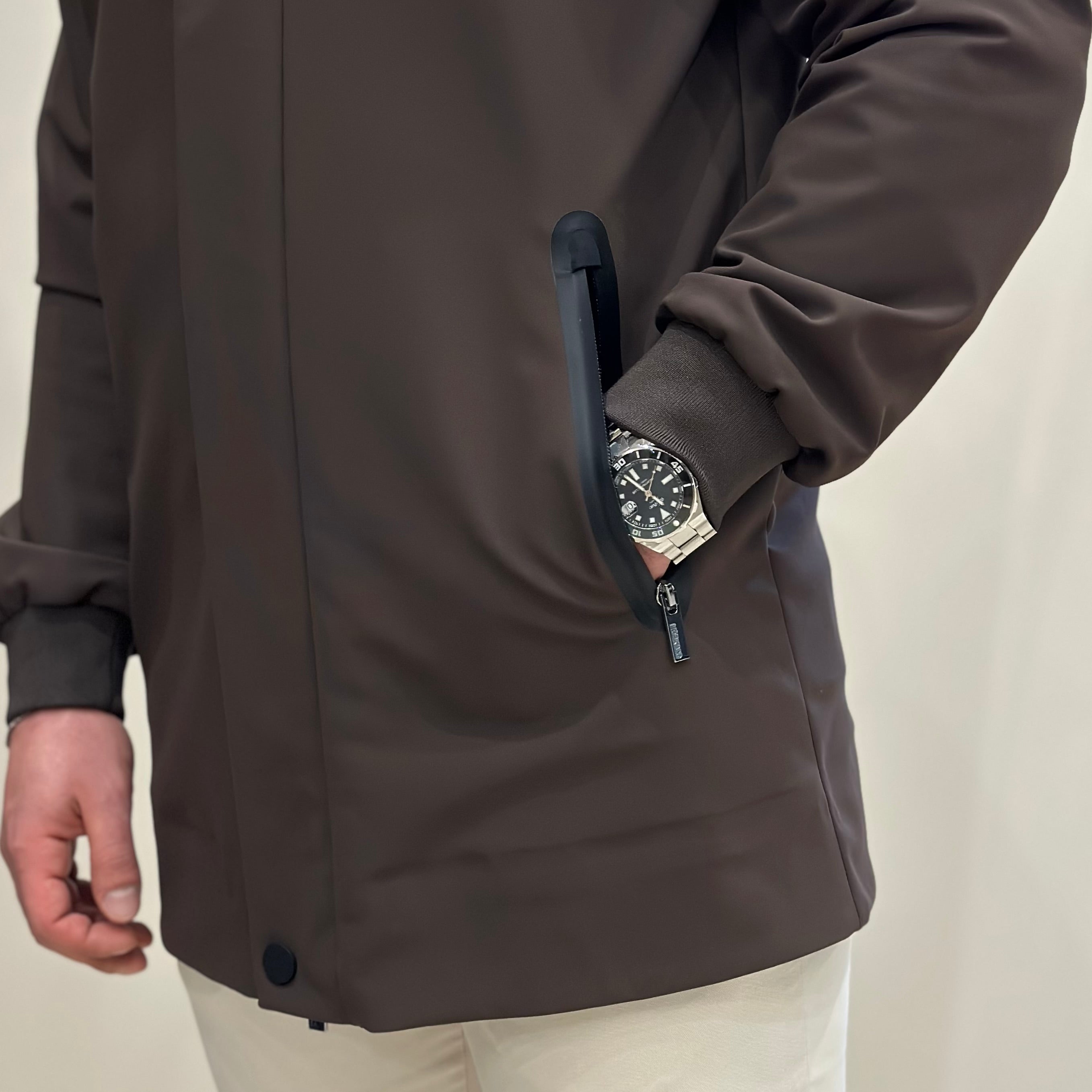 HESKIMO Giubbotto tecnico foderato in lana - Moro - Marcello Fontana Shop