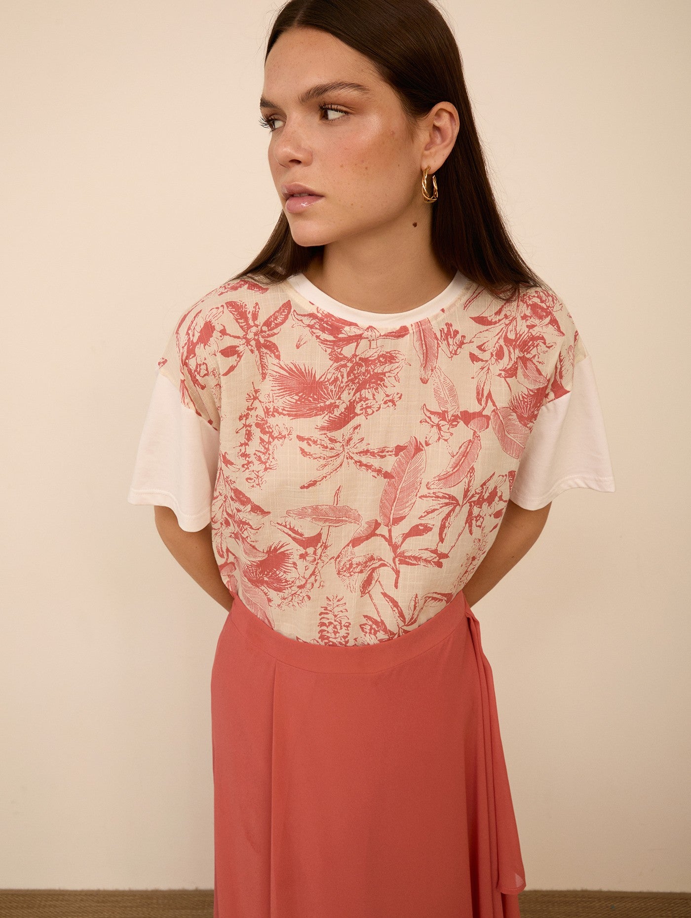 MEISIE T-SHIRT IN DOPPIO TESSUTO - COD.M02T31HBS