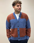 FW25 GALLIA CARDIGAN HOLDEN - BLU MELANGE / RUGGINE