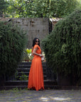 RELISH LONG AZURRINA DRESS COLOR ORANGE 