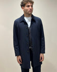 CAPPOTTO IN TESSUTO TECNICO BLU NAVY - OUTFIT ITALY