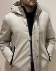 HESKIMO long parka Rubber vera piuma - beige