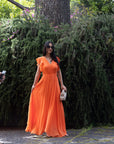 RELISH LONG AZURRINA DRESS COLOR ORANGE 