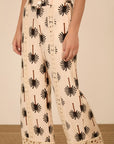 MEISIE PANTALONE CON STAMPA DI PALME - COD.M05P149BLK