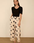 MEISIE PANTALONE CON STAMPA DI PALME - COD.M05P149BLK