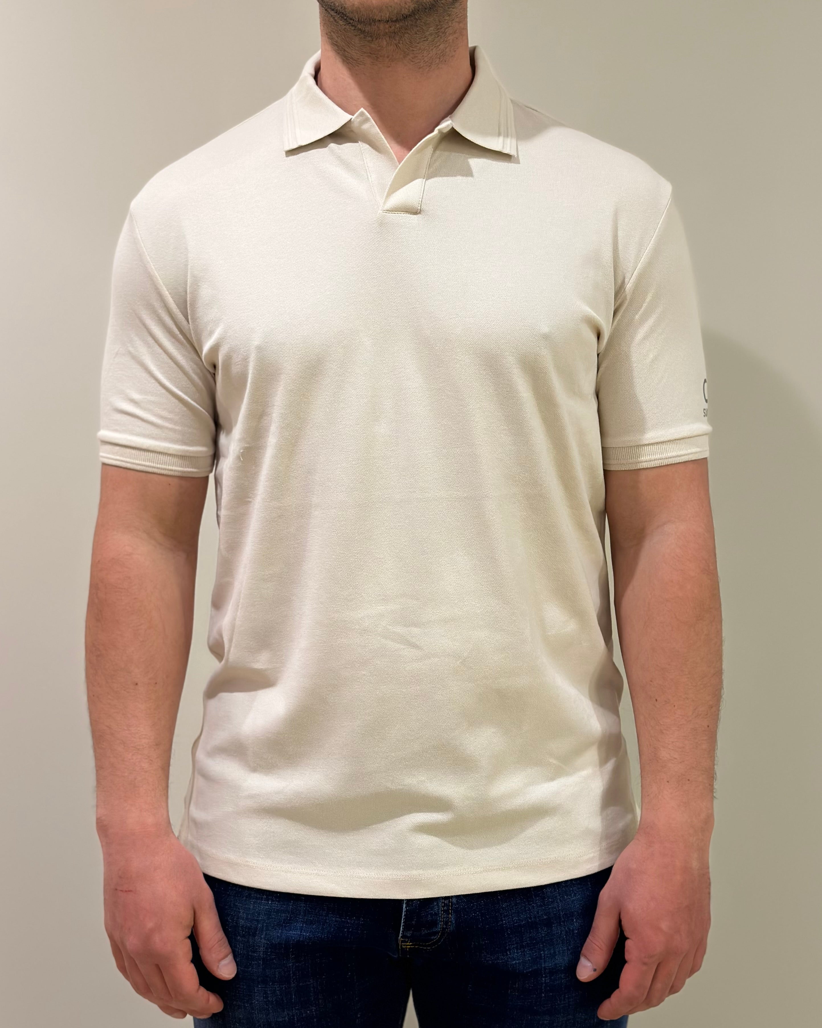 SUNS POLO FEDERICO LABEL IN PIQUET BEIGE