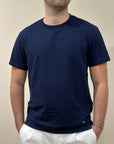 MANUEL RITZ T-SHIRT IN JERSEY DI COTONE BLU