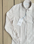 MANUEL RITZ CAMICIA IN LINO RIGA BEIGE