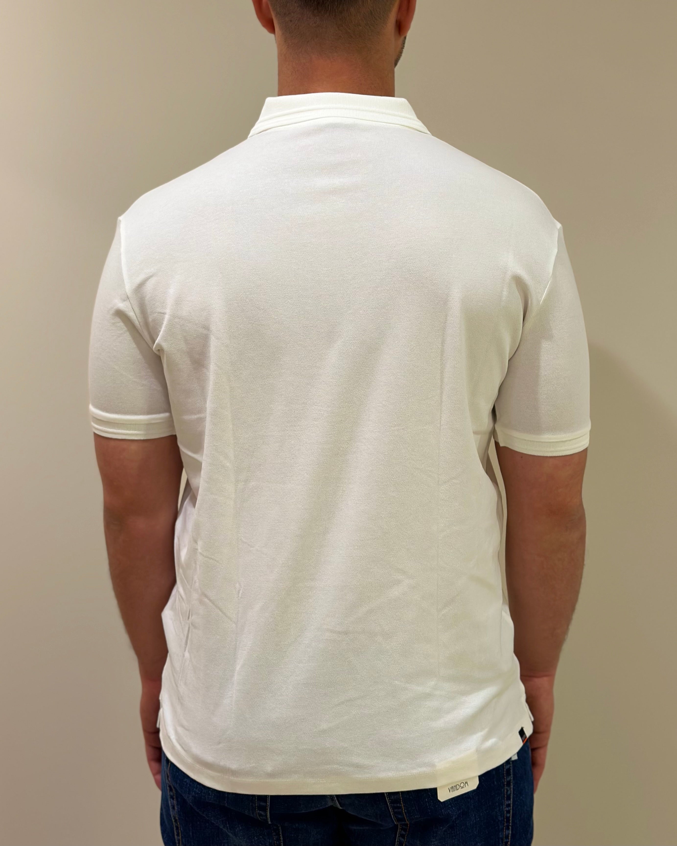 SUNS POLO FEDERICO LABEL IN PIQUET WHITE