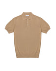 MANUEL RITZ SS24 POLO IN COTONE CREPE RASATO BEIGE