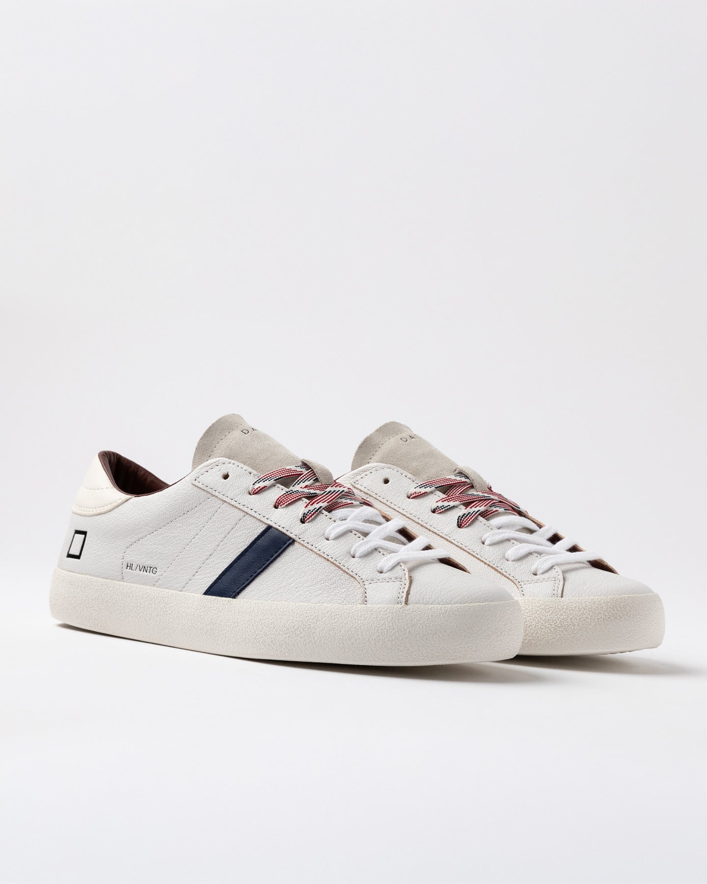 SS26 HILL LOW NATURAL WHITE-BROWN - D.A.T.E. SNEAKERS - Marcello Fontana Shop