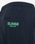 SUN68 SS24 SHORT PANT NAVY BLU CON LOGO