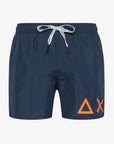 SUN68 SS24 SWIM PANT NAVY BLUE BIG LOGO