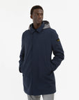 MANUEL RITZ TRENCH IMBOTTITO SOFT SHELL STRETCH BLU - Marcello Fontana Shop