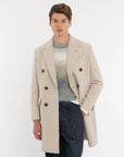 FW25 MANUEL RITZ CAPPOTTO DOPPIOPETTO MISTO LANA BEIGE