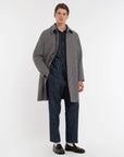 FW25 MANUEL RITZ CAPPOTTO DAMIER IN MISTO LANA BLU