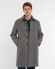 FW25 MANUEL RITZ CAPPOTTO DAMIER IN MISTO LANA BLU
