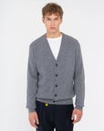 MANUEL RITZ CARDIGAN COSTA INGLESE LANA GRIGIO - Marcello Fontana Shop