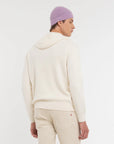FW25 MANUEL RITZ MAGLIA CON CAPPUCCIO MISTO LANA BIANCO
