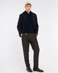 FW25 MANUEL RITZ MAGLIA CON CAPPUCCIO MISTO LANA BLU