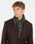 FW25 MANUEL RITZ SCIARPA QACQUARD PAISLEY IN MISTO LANA VERDE
