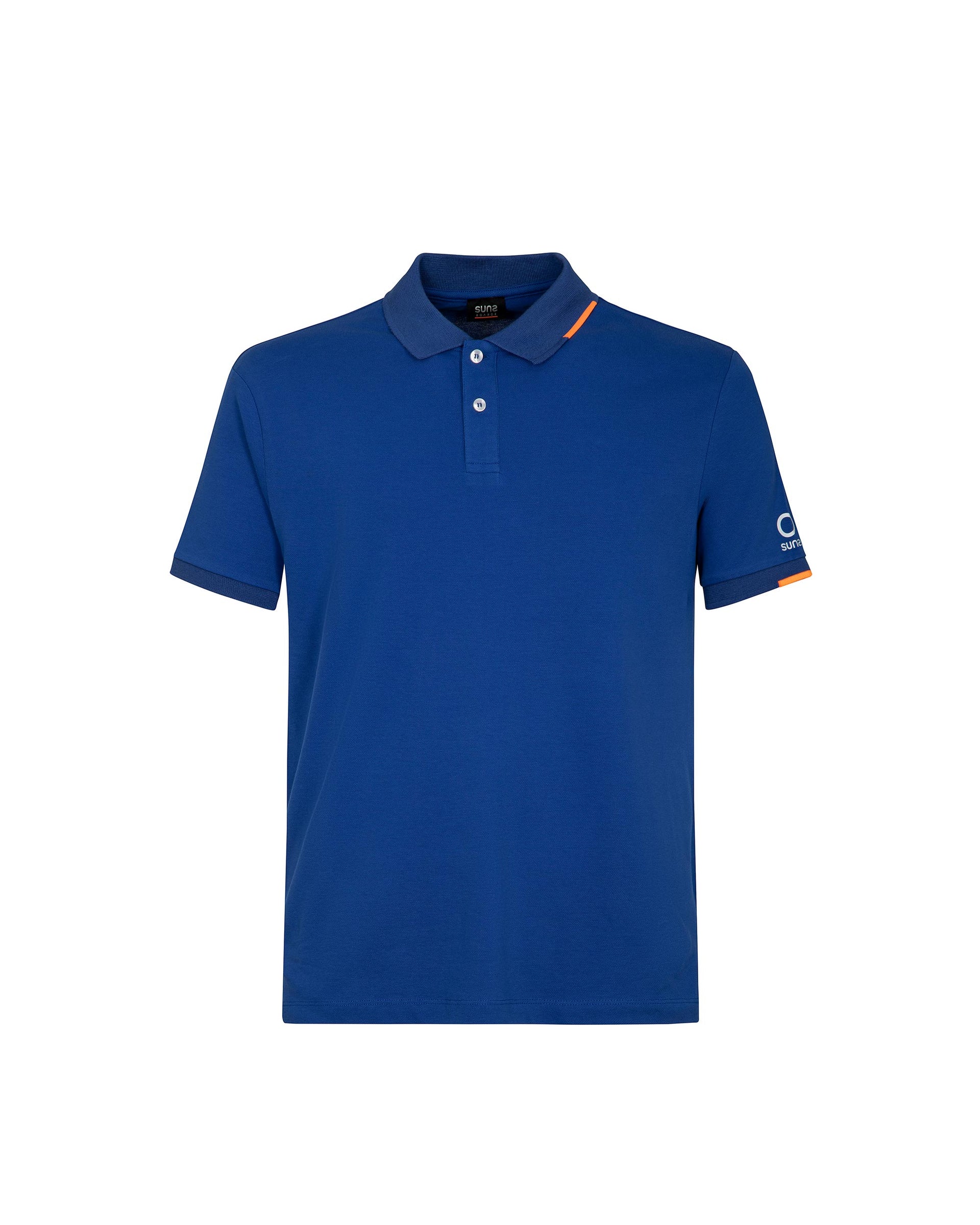 SUNS POLO FEDERICO TAG IN PIQUET CHINA BLUE - Marcello Fontana Shop