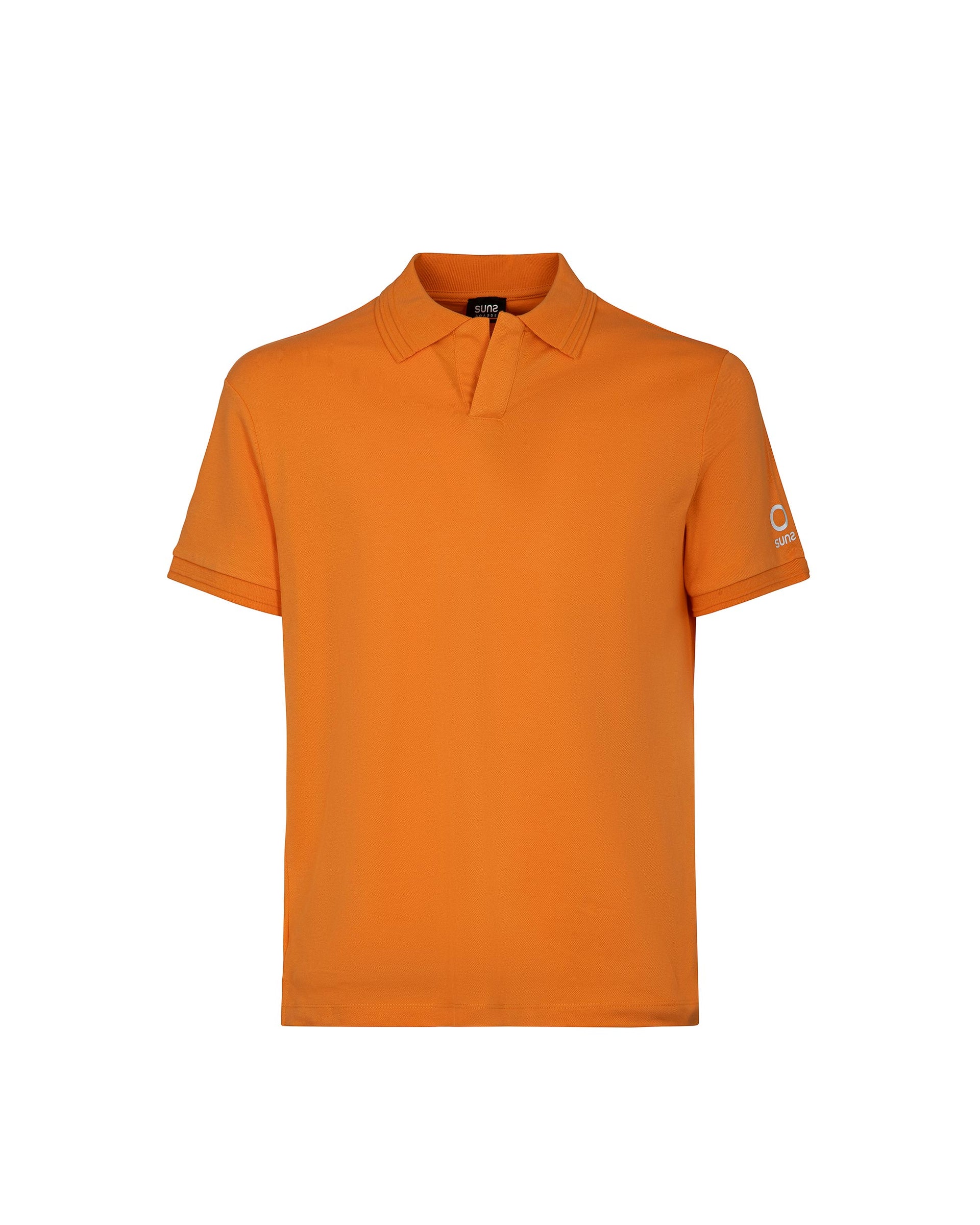 SUNS POLO FEDERICO LABEL IN PIQUET ORANGE