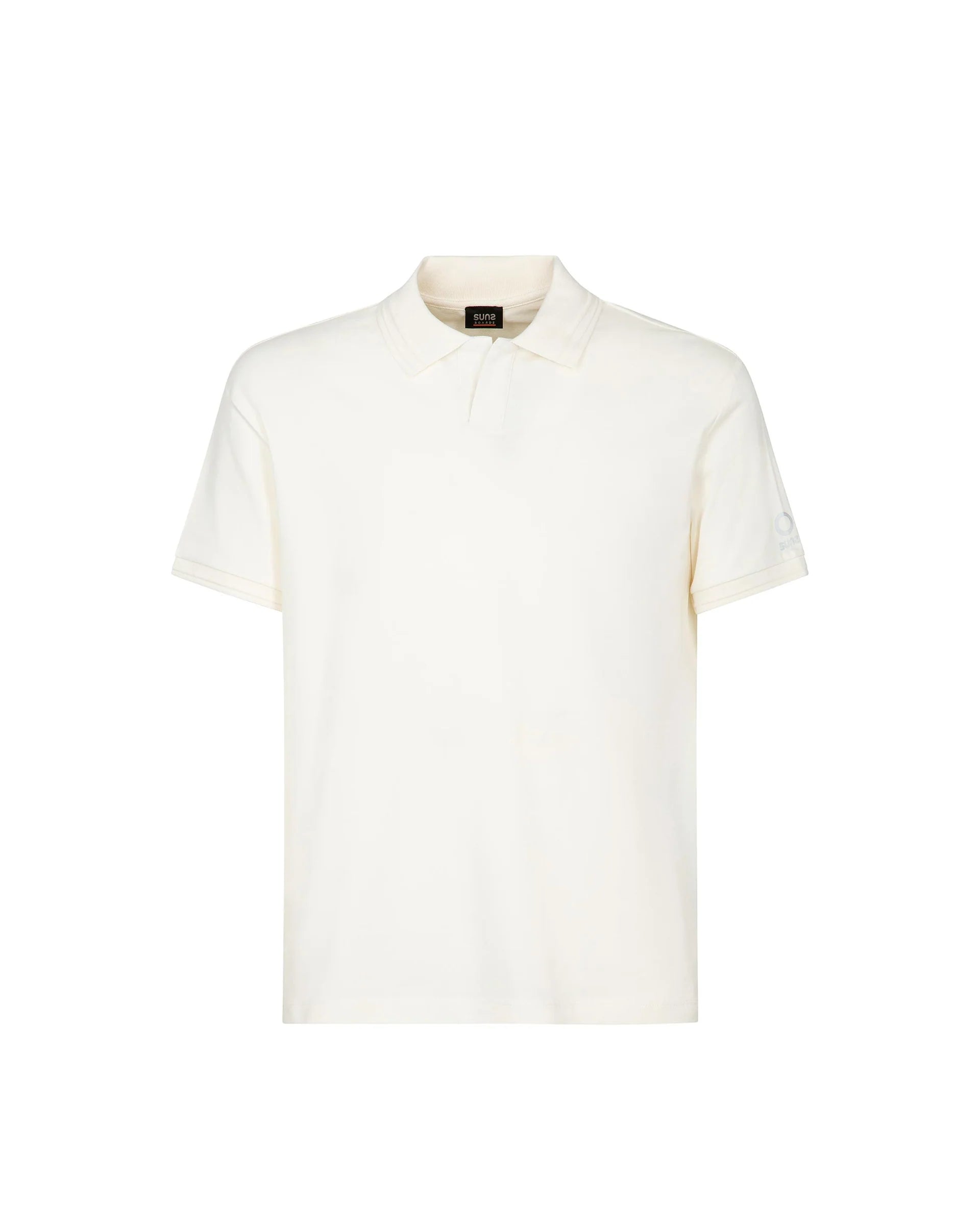 SUNS POLO FEDERICO LABEL IN PIQUET WHITE - Marcello Fontana Shop