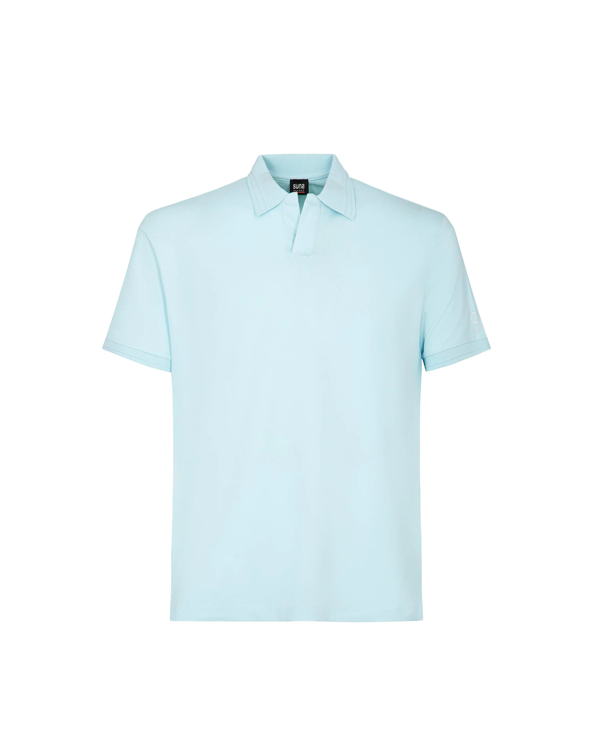 SUNS POLO FEDERICO LABEL IN PIQUET SKY - Marcello Fontana Shop