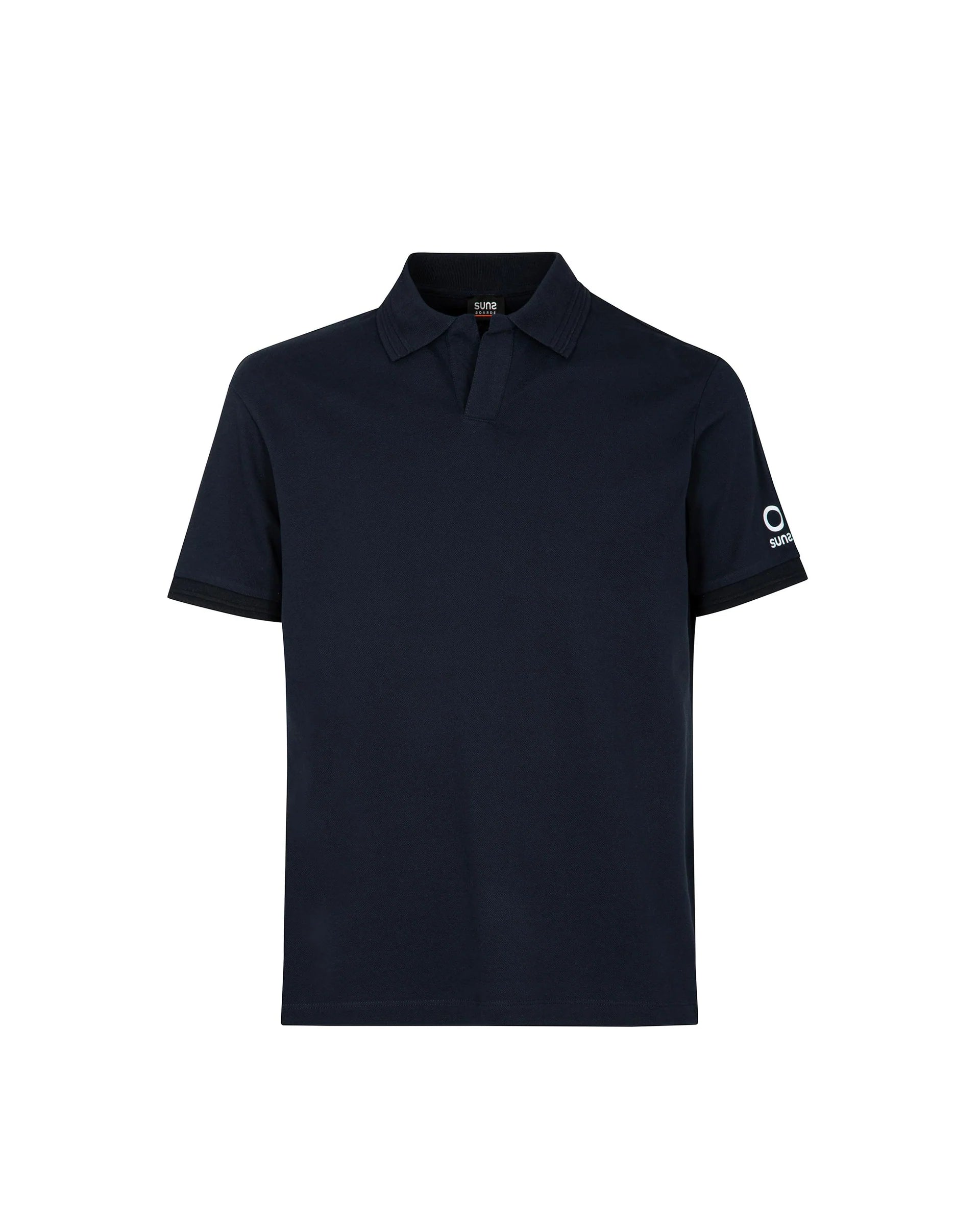 SUNS POLO FEDERICO LABEL IN PIQUET DARK BLUE - Marcello Fontana Shop