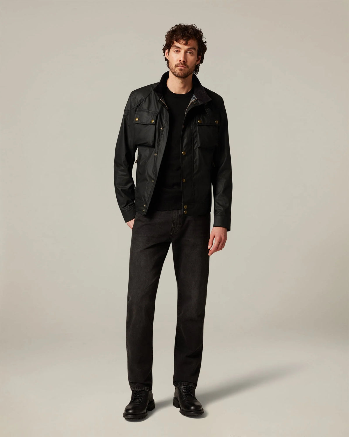 BELSTAFF GIACCA RACEMASTER ICON - Nero Cotone cerato