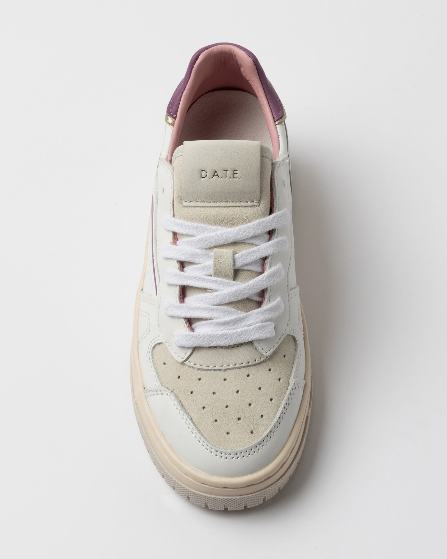 D.A.T.E. TORNEO PURE CALF WHITE-PURPLE - Marcello Fontana Shop