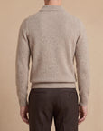 Privati Firenze – Polo 4 bottoni a Manica Lunga in Lana e Cashmere – Beige