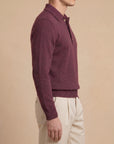 Privati Firenze – Polo 4 bottoni a Manica Lunga in Lana e Cashmere – Bordeaux