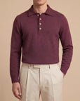 Privati Firenze – Polo 4 bottoni a Manica Lunga in Lana e Cashmere – Bordeaux
