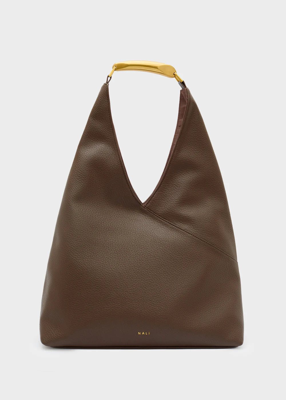 BORSA TISHA MARRONE A SPALLA MANICO METALLO - NALI' - Marcello Fontana Shop