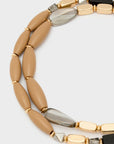 COLLANA DUE FILI IN LEGNO BEIGE/NERO - NALI'