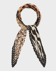 FOULARD ANIMALIER MIX PLISSE NERO - NALI'