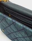 BORSA DEMI FLAP A SPALLA DENIM BLU - NALI' - Marcello Fontana Shop
