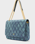 BORSA DEMI FLAP A SPALLA DENIM BLU - NALI' - Marcello Fontana Shop