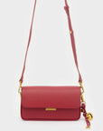 Borsa Bristol a spalla con ciondolo, rosso
