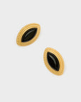 ORECCHINI OVAL CON RESINA ACC.INO. ORO\NERO - NALI' - Marcello Fontana Shop