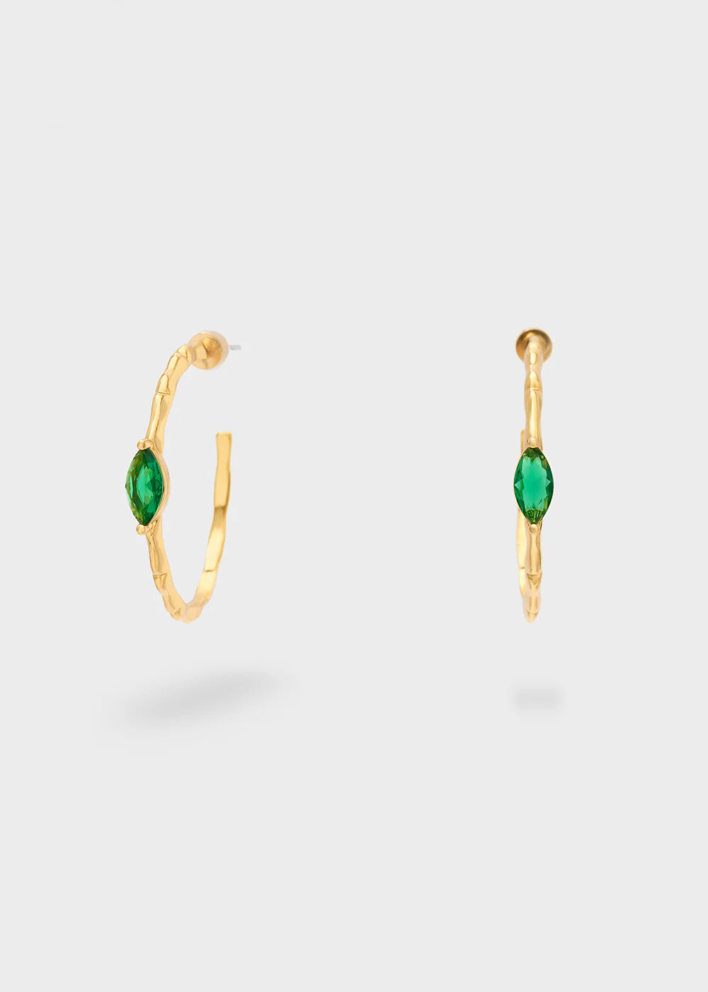 ORECCHINI A CERCHIO CON PIETRA ORO\VERDE - NALI' - Marcello Fontana Shop