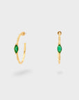ORECCHINI A CERCHIO CON PIETRA ORO\VERDE - NALI' - Marcello Fontana Shop