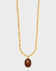 COLLANA CLEO CON PIETRA PENDENTE - MARRONE - NALI'