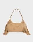 Borsa Dallas a spalla con frange, nocciola